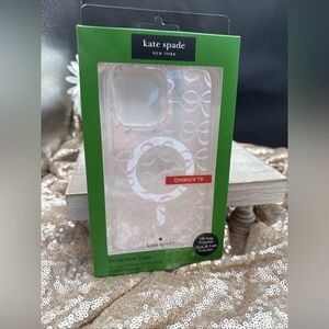 Kate Spade Pink bow Clear Glitter iPhone 16 Pro Max Case